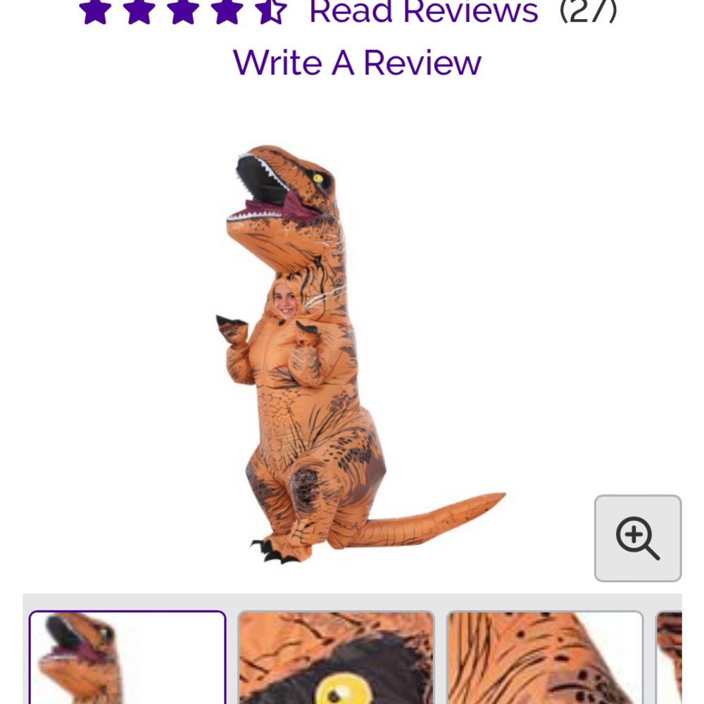 Blow up dinosaur costume! Worn once. Perfect condition.